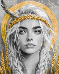 Картина по номерам - Колоски в волосах с красками металлик extra 40х50 см.