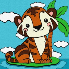 Набор для росписи по номерам "Милый тигренок" 25х25