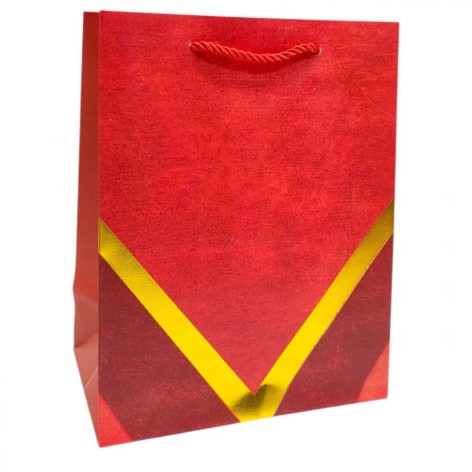 Пакет подарунковий, 23х18х10 см (ЧЕРВОНИЙ)