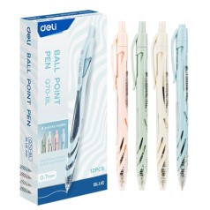 Ручка кулькова Deli EQ70-BL синя 0,7мм автом кол. корпус, 12 штук