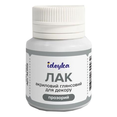 Лак акриловий глянсовий для декору (прозорий), 20 мл.