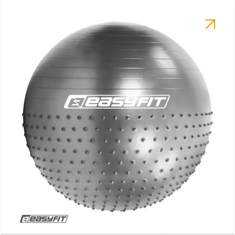 Фитбол 85 см EasyFit Hybrid серый (фитбол полумассажный)