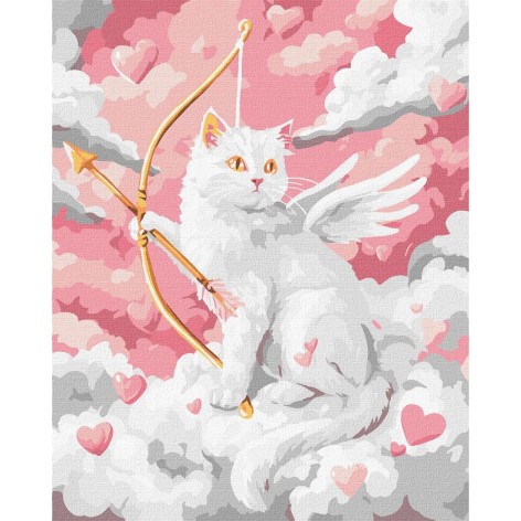 Картина по номерам "Кошачий Купидон" 40х50см