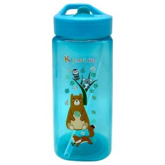 Поилка со сложным носиком и силиконовой соломкой 420 мл (БИРЮЗОВАЯ)