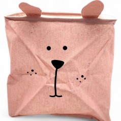 Корзина для игрушек, тканевая (розовая)